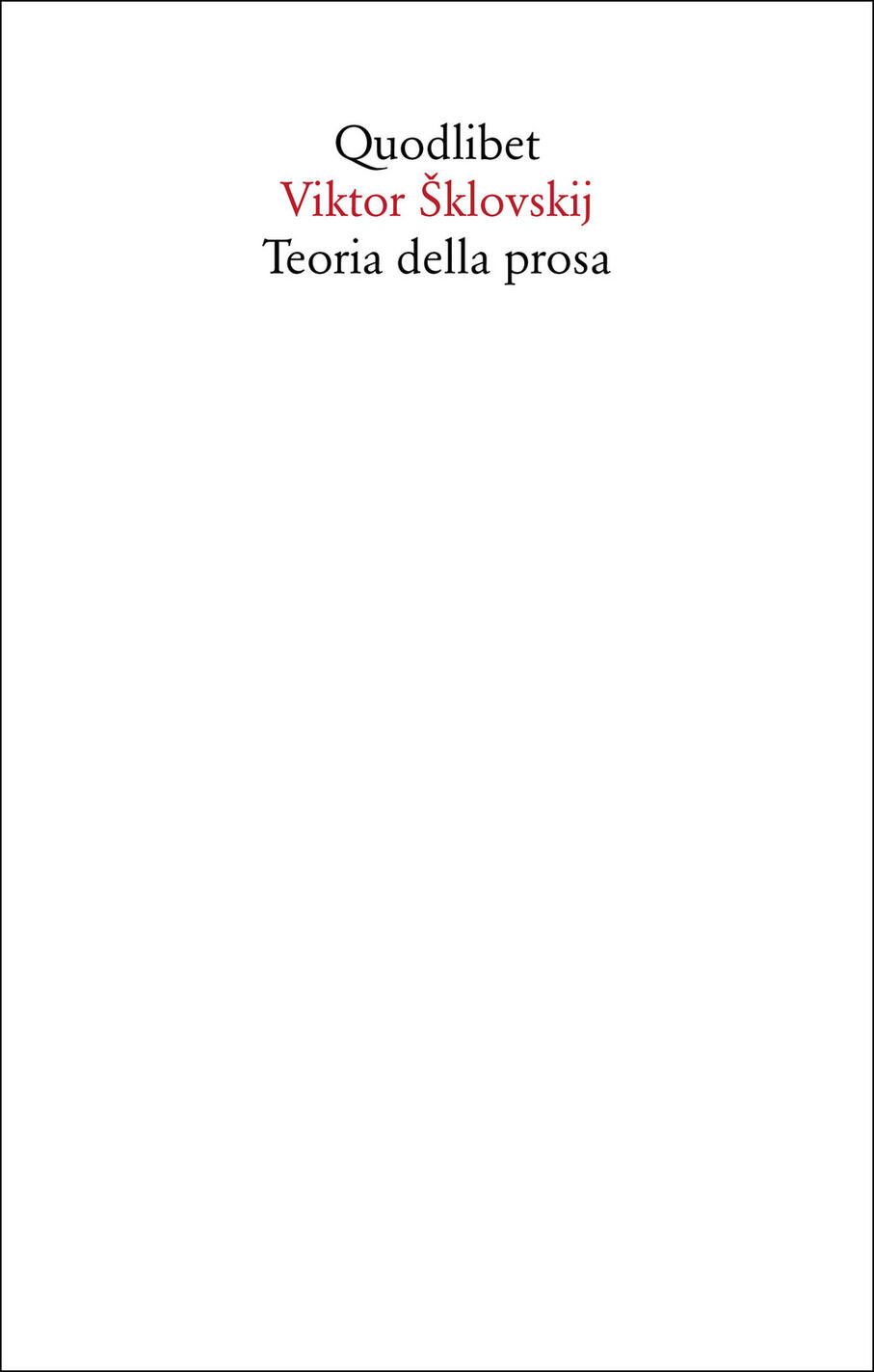 teoria della prosa
