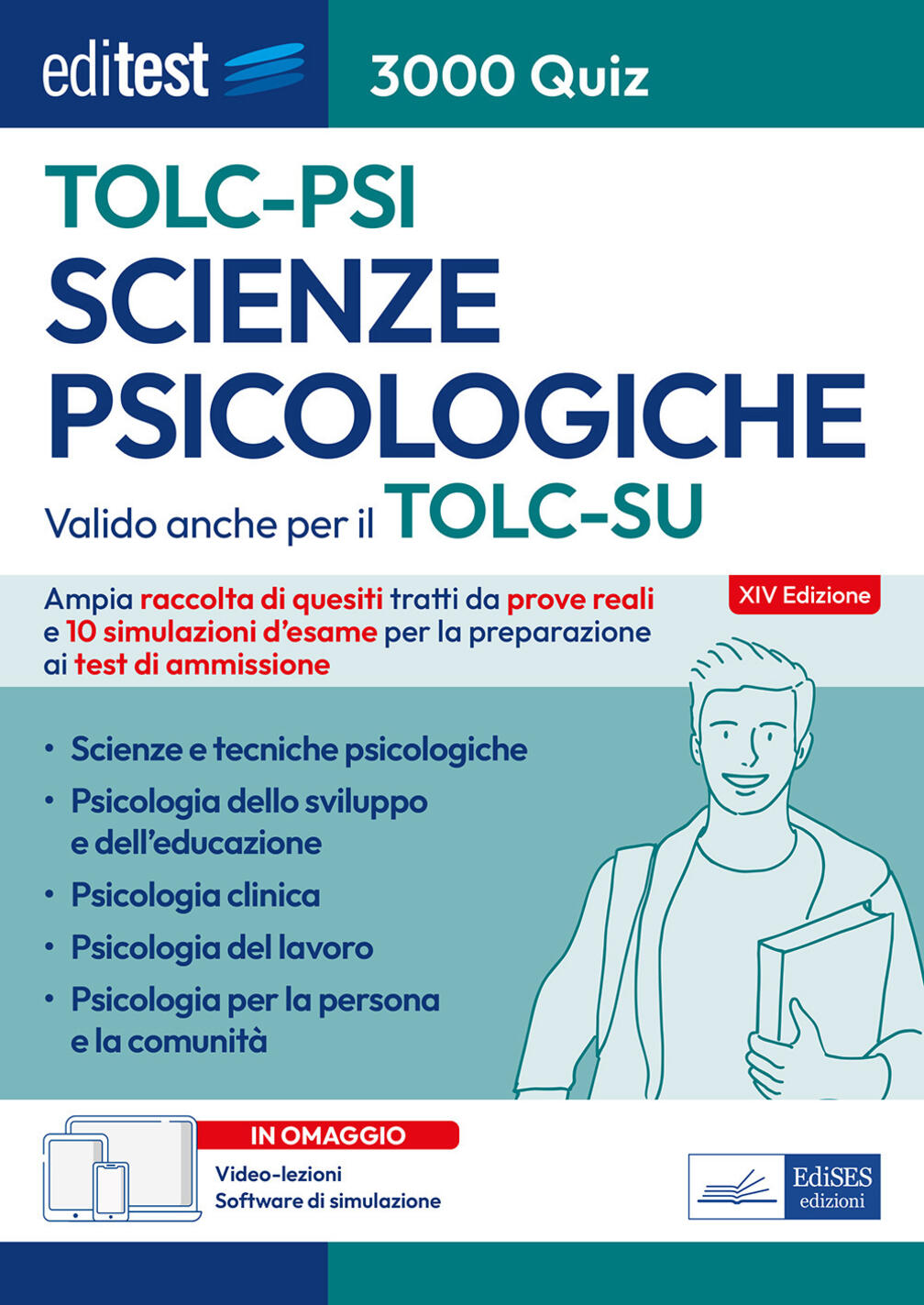 editest. scienze psicologiche. 3000 quiz. ampia raccolta di quiz tratti da prove reali e 10 simulazioni per la preparazione ai test