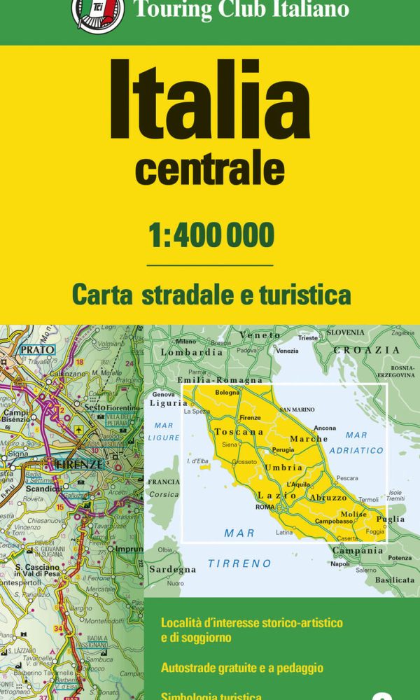 italia centrale 1:400.000. carta stradale e turistica