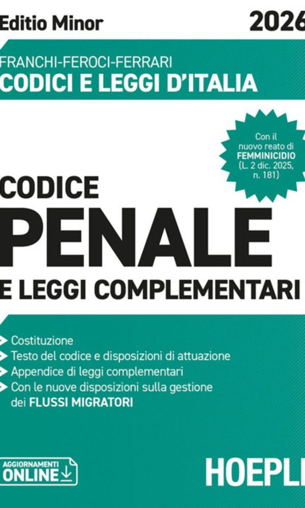codice penale e leggi complementari. editio minor 2026. nuova ediz.